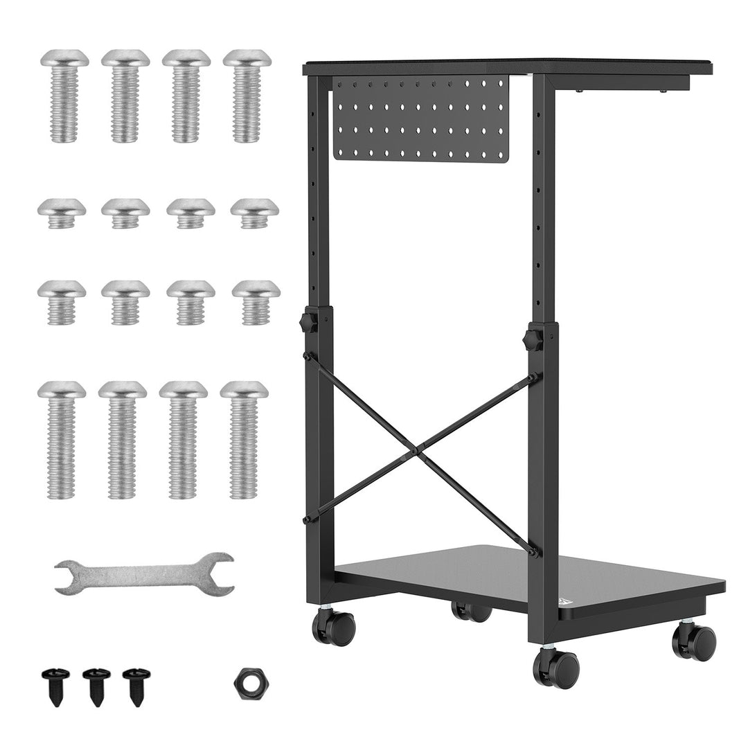 Rullebord til computer CPU med NanoRS-hylde, maks. 80 kg, justerbar højde 550~850 mm, RS430