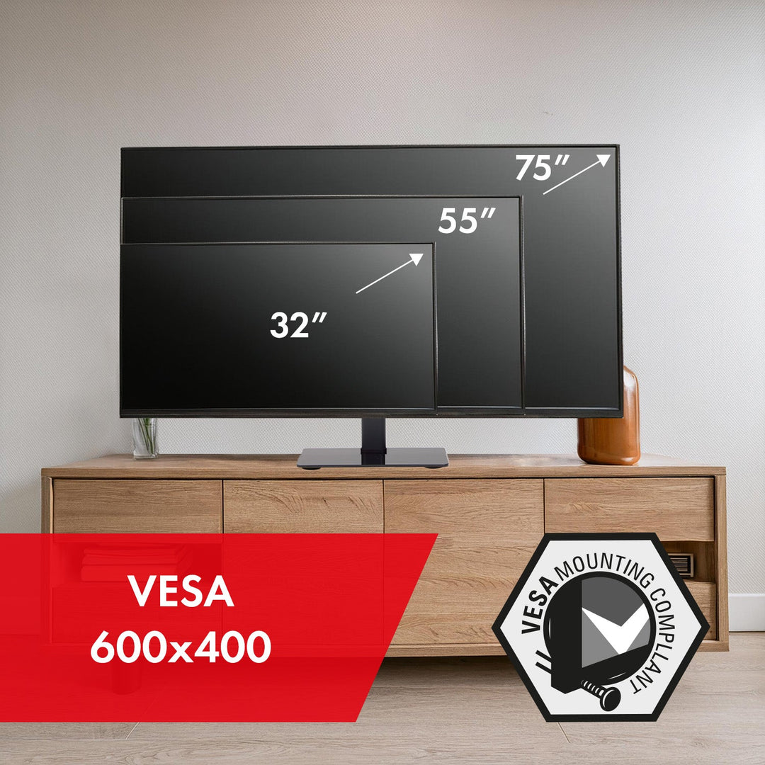 Maclean universal TV-stativ til TV-skab, stativ max. 40 kg, max. VESA 600x400 til TV 32-75" MC-386