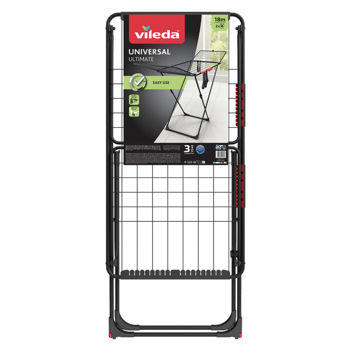 Vileda tørrestativ, tørreflade 18 m, sort, Universal Ultimate