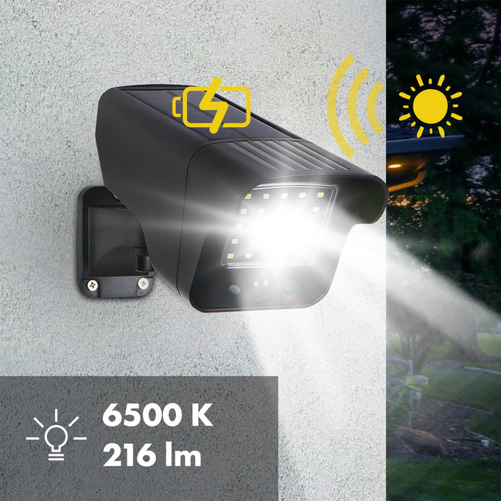 SOL1803S kameraattrap solcelledrevet blinkende LED-diode bevægelsessensor LED-belysning gratis klistermærke