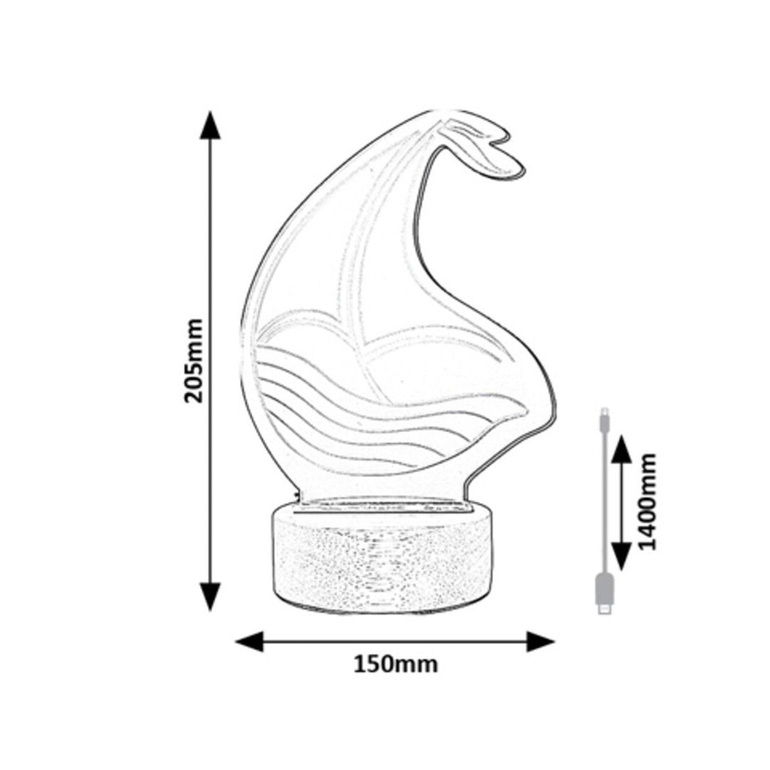 Rabalux lampe, dekorativ, LED, 2W, sejlbåd, Akali