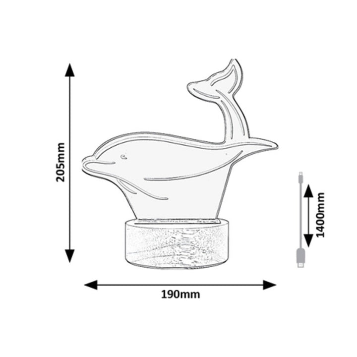 Rabalux lampe, dekorativ, LED, 2W, delfin, Akali