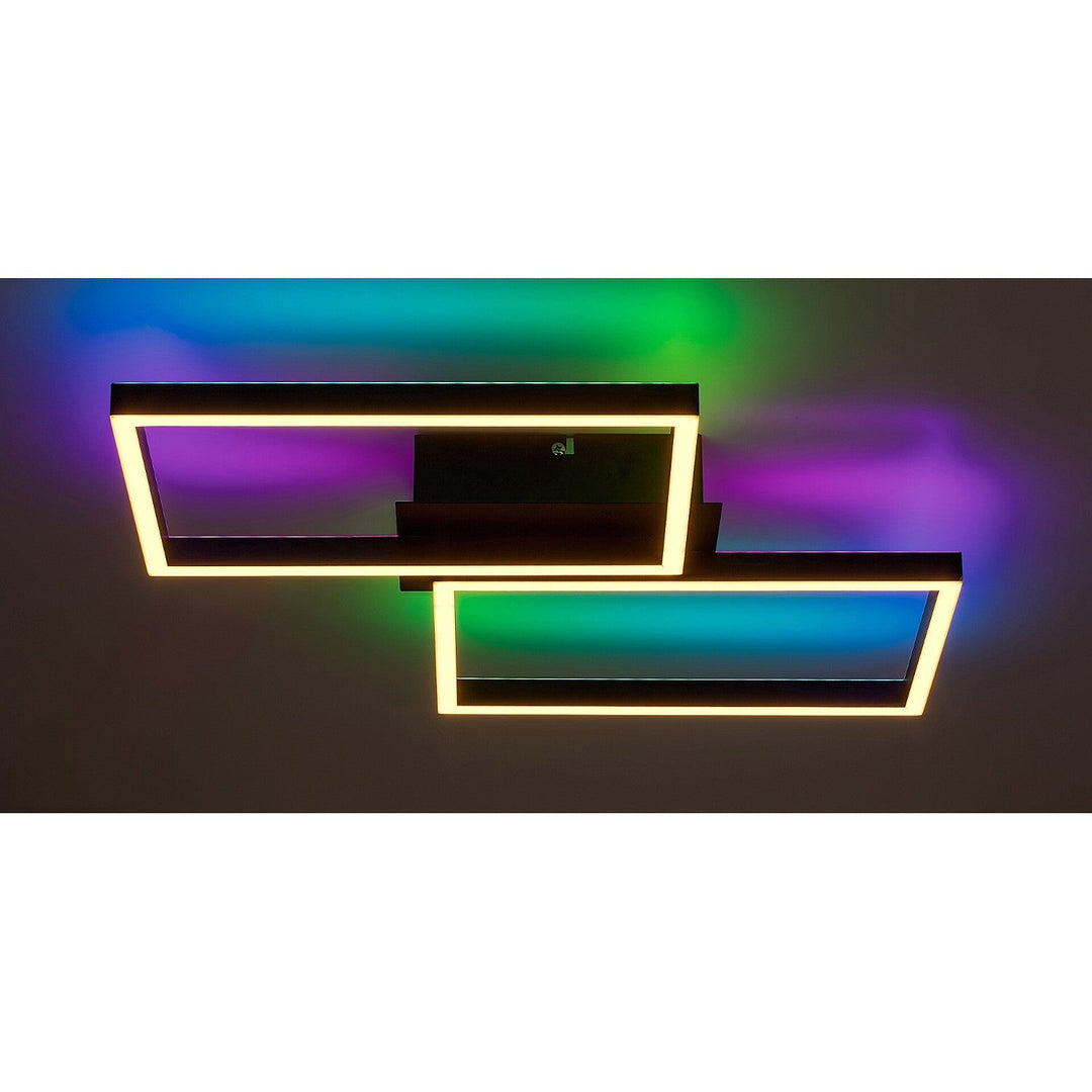 Rabalux-lampe, loftlampe, LED 40 W, sort, fjernbetjening, Ludano