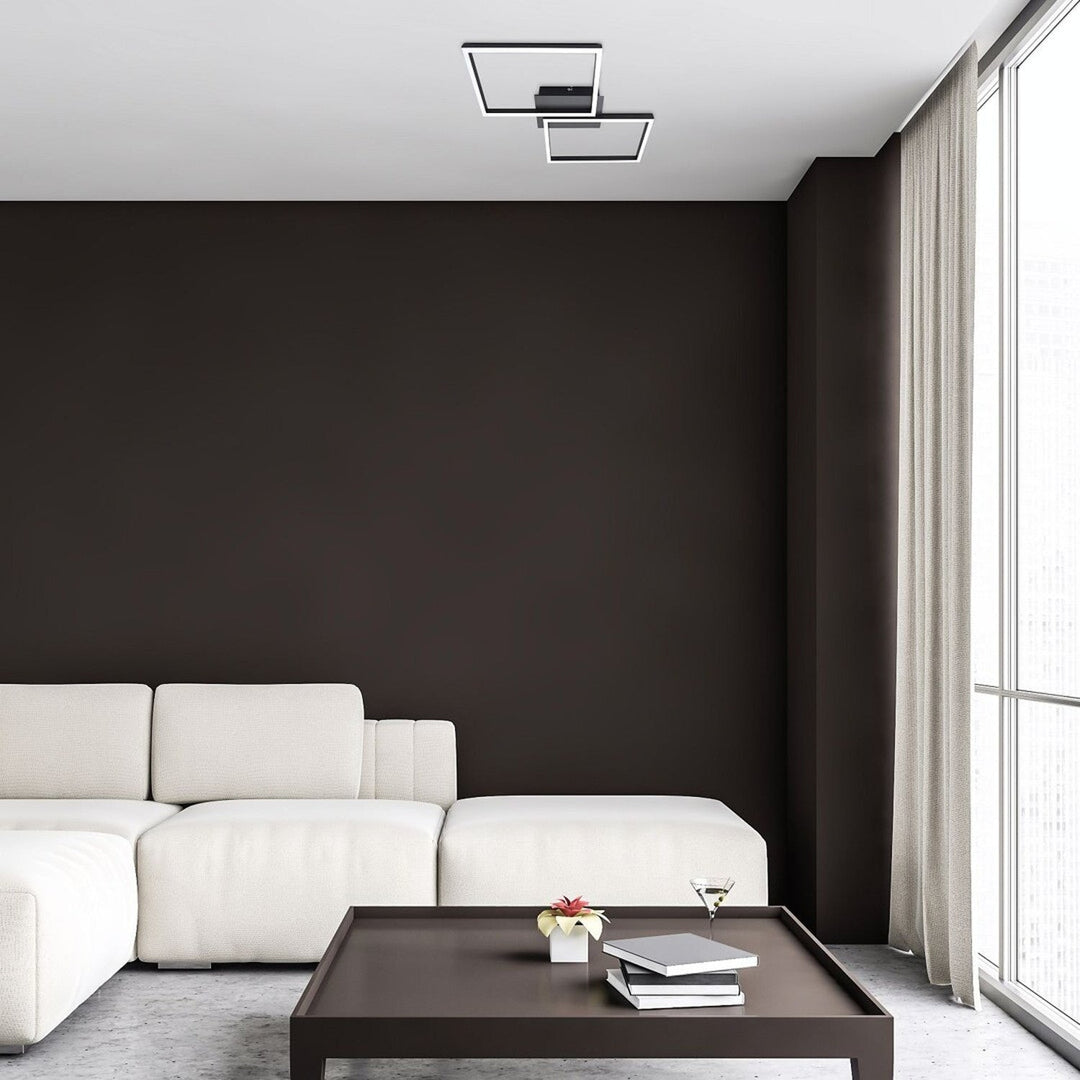 Rabalux-lampe, loftlampe, LED 40 W, sort, fjernbetjening, Ludano