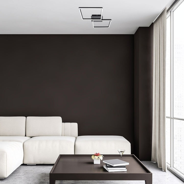 Rabalux-lampe, loftlampe, LED 40 W, sort, fjernbetjening, Ludano