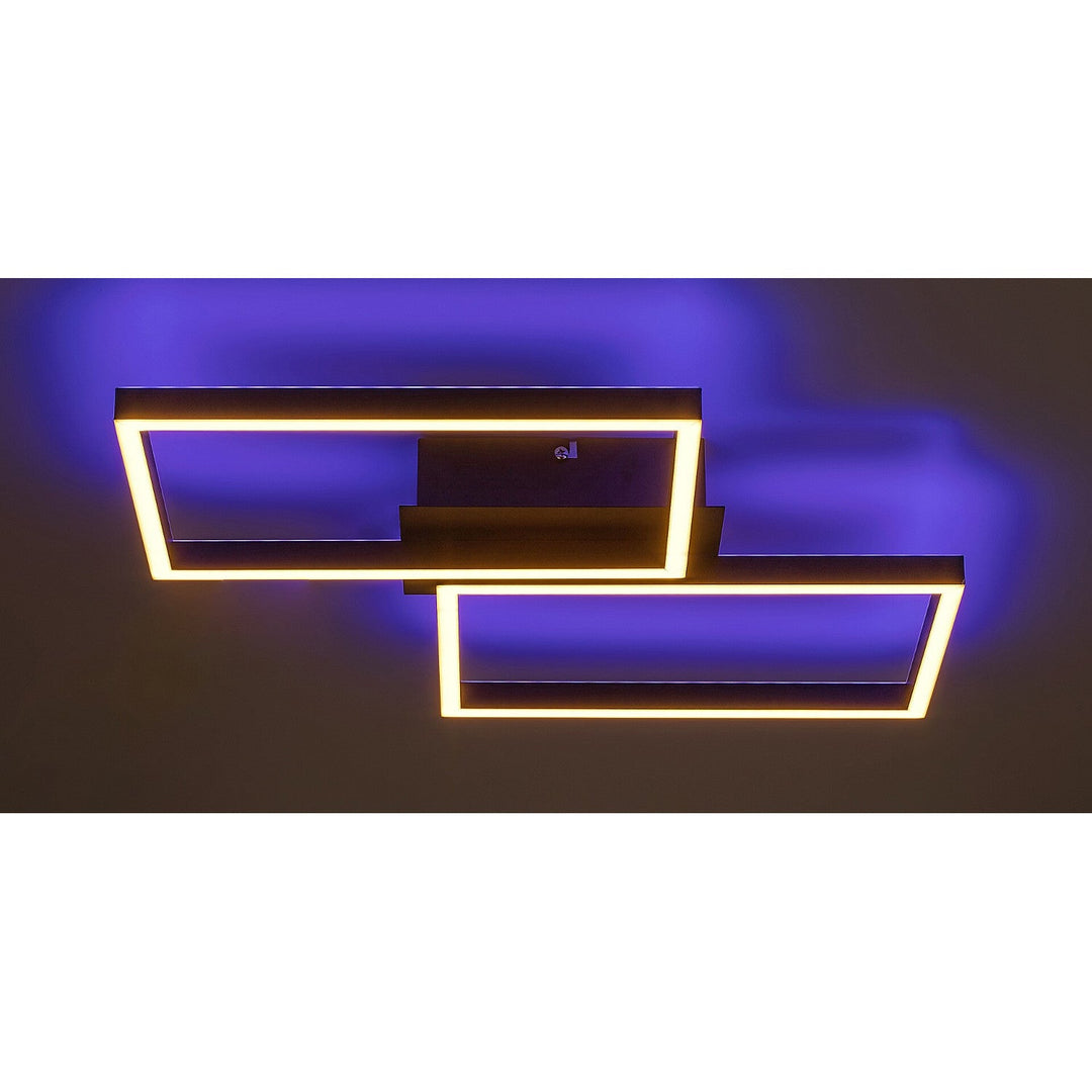 Rabalux-lampe, loftlampe, LED 40 W, sort, fjernbetjening, Ludano