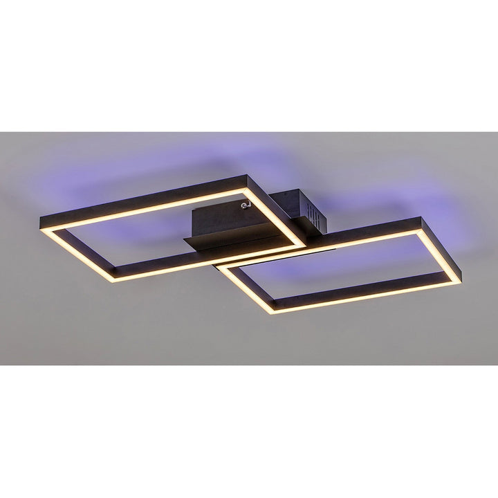 Rabalux-lampe, loftlampe, LED 40 W, sort, fjernbetjening, Ludano
