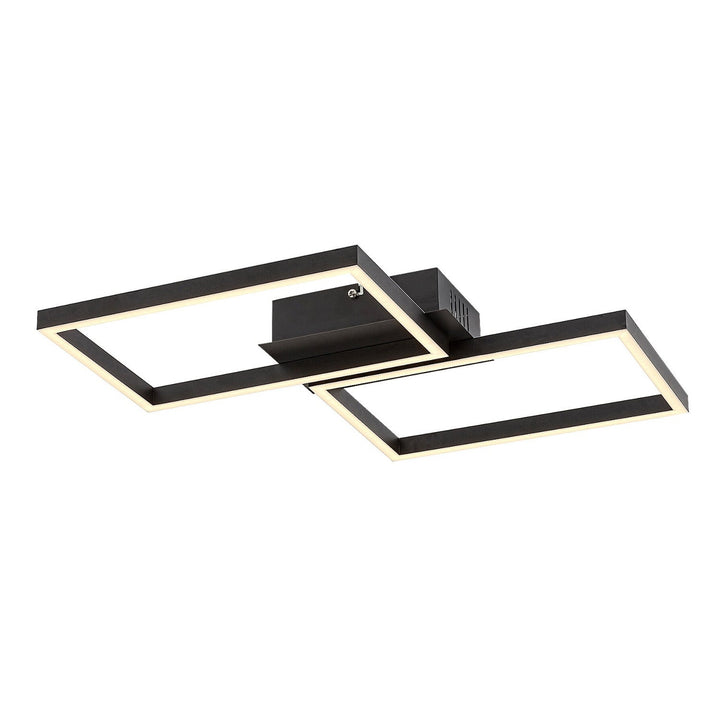 Rabalux-lampe, loftlampe, LED 40 W, sort, fjernbetjening, Ludano