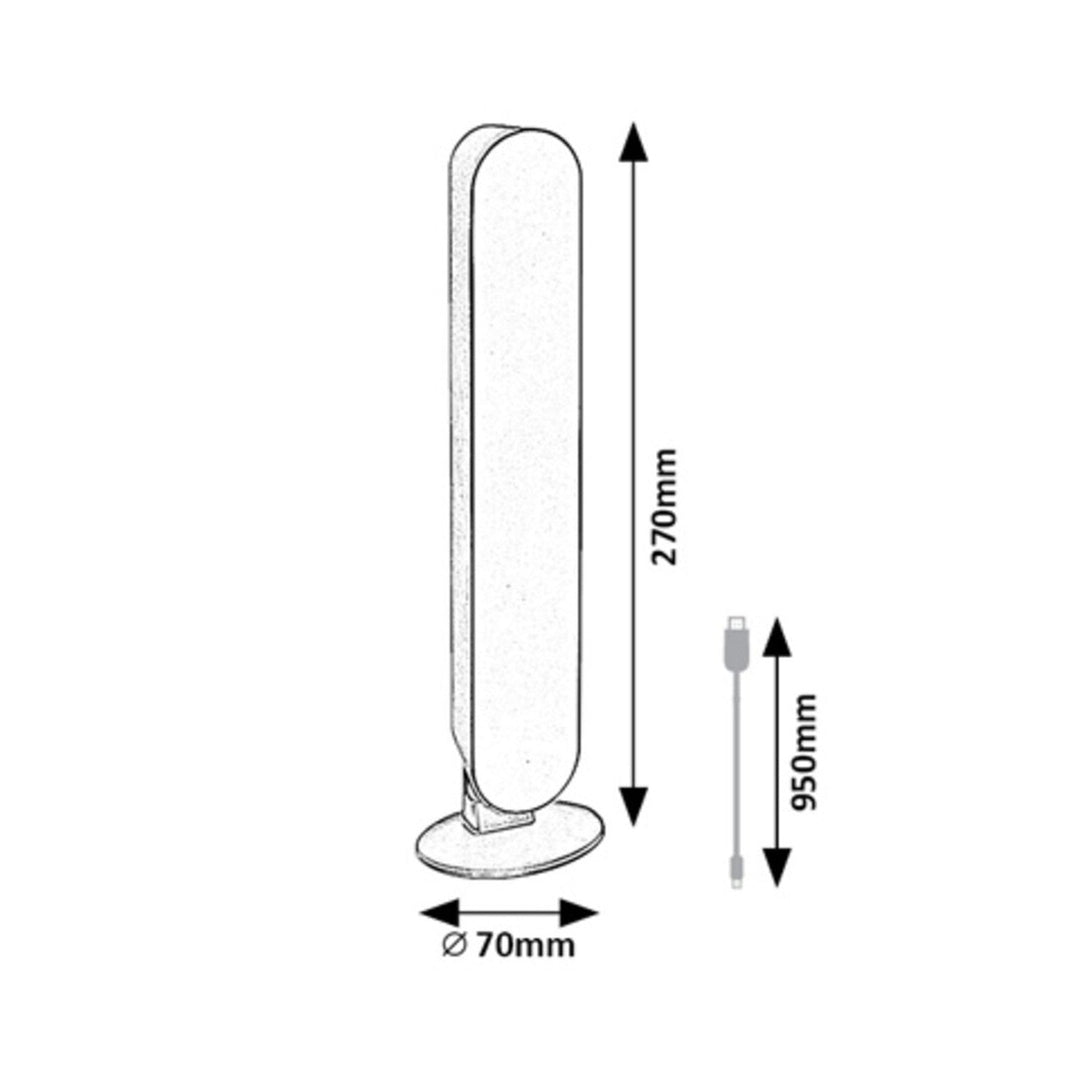Rabalux lampe, bordlampe, dekorativ, LED 3W, USB, Parker