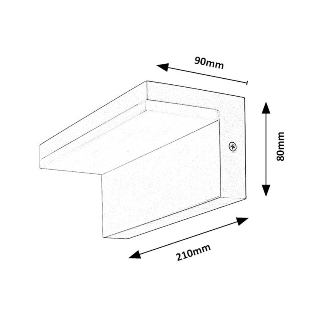 Rabalux-lampe, væglampe, udendørs, LED, 10 W, IP54, hvid, Zaragoza