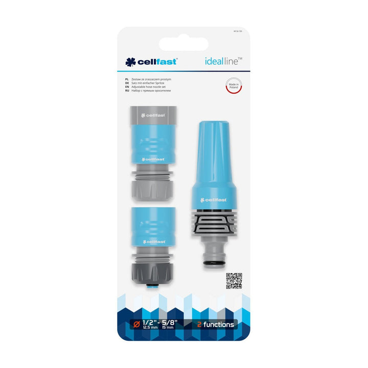 Cellfast-sæt, lige sprinkler, hurtigkoblinger 1/2'', Ideal