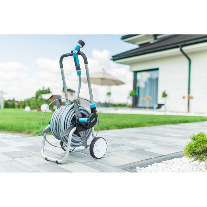 Cellfast havegrejssæt, vogn, 20 m 3/4 slange, sprinkler, koblinger, EXPLORER