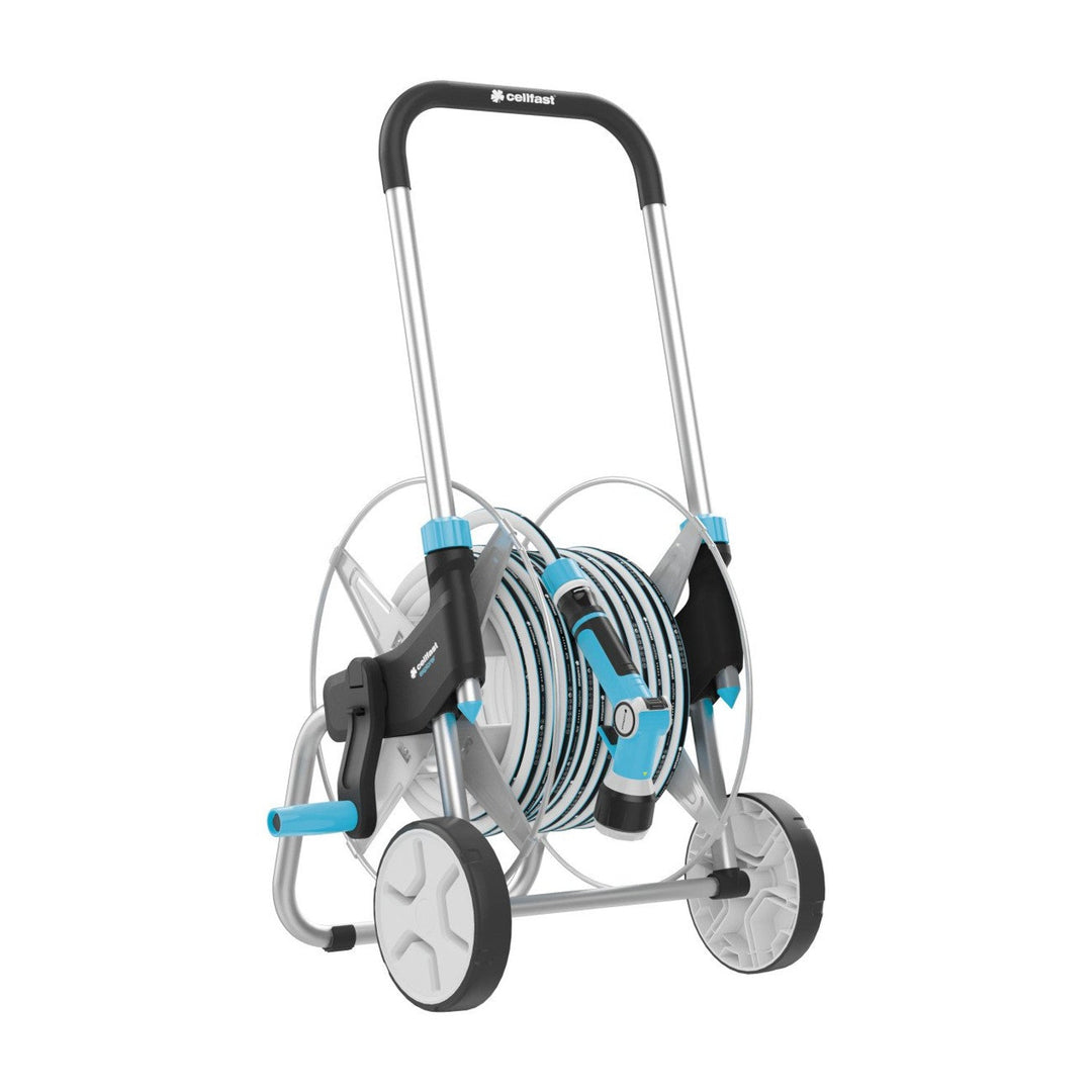 Cellfast havegrejssæt, vogn, 20 m 3/4 slange, sprinkler, koblinger, EXPLORER