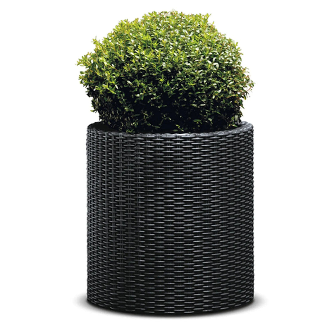 Keter blomsterkrukke, rund, diameter 36 cm, antracit, Cylinder Planter M