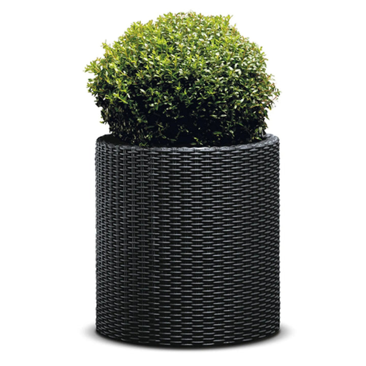 Keter blomsterkrukke, rund, diameter 36 cm, antracit, Cylinder Planter M