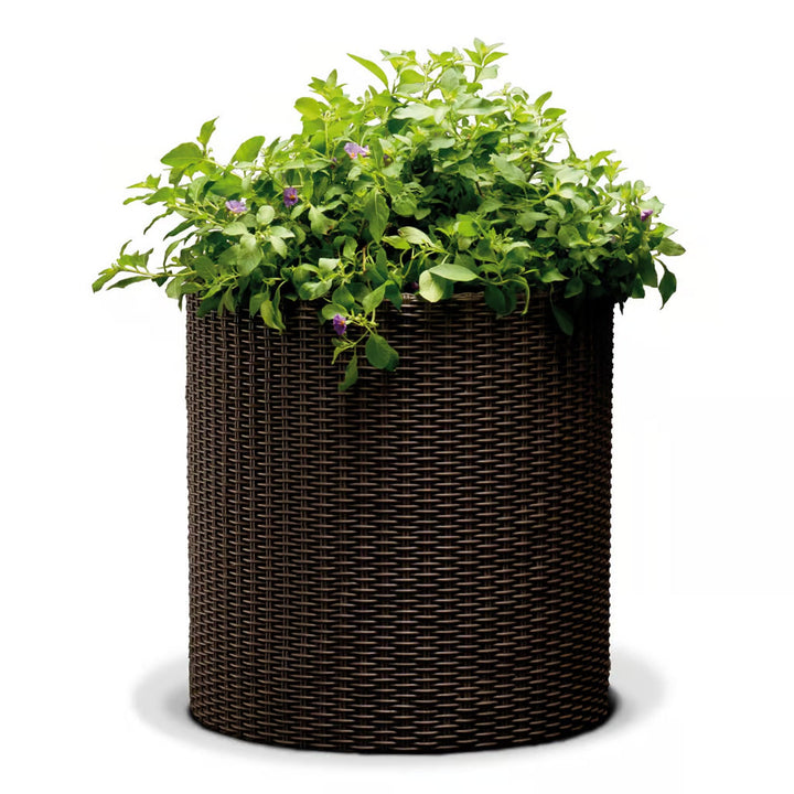 Keter blomsterkrukke, rund, diameter 36 cm, brun, Cylinder Planter M