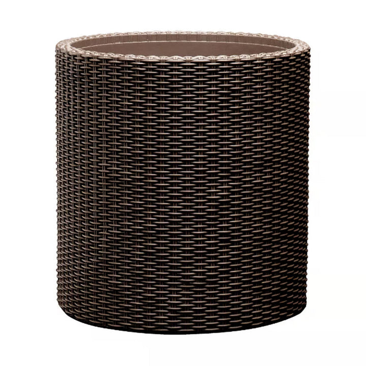 Keter blomsterkrukke, rund, diameter 36 cm, brun, Cylinder Planter M
