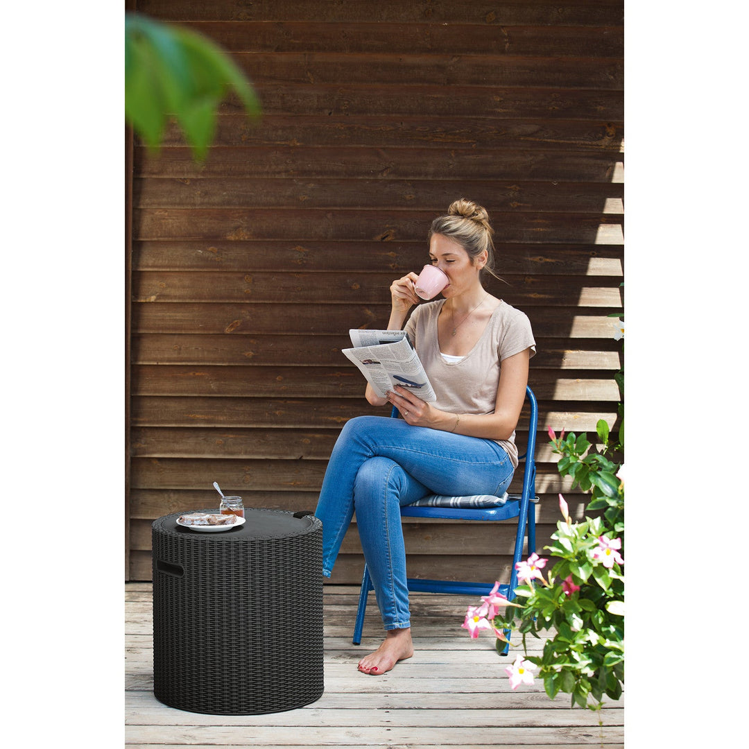 Keter bord med opbevaringsrum, siddeplads, antracitgrå, Cool Stool