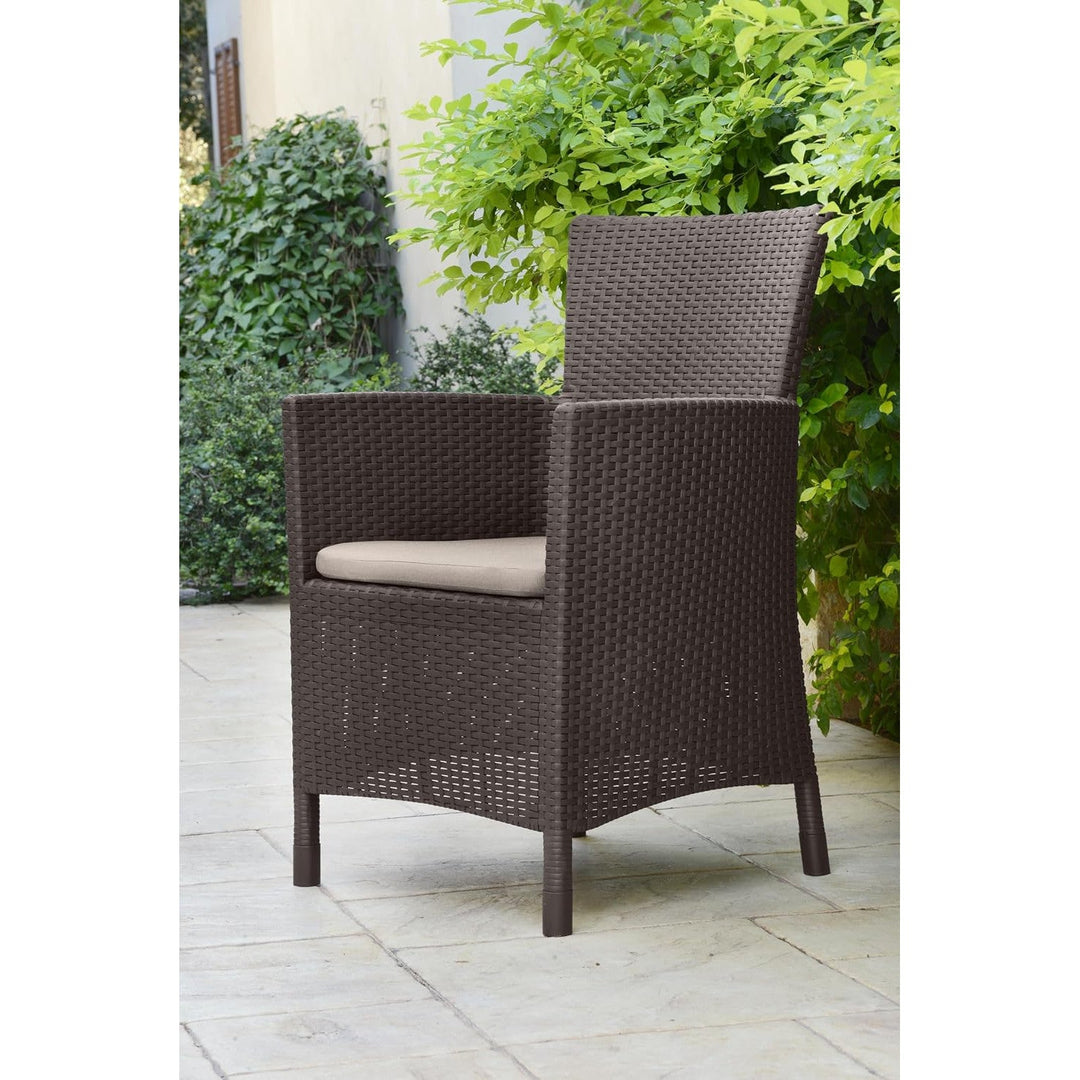 Keter havestol med pude, UV-bestandig, brun-beige, Iowa