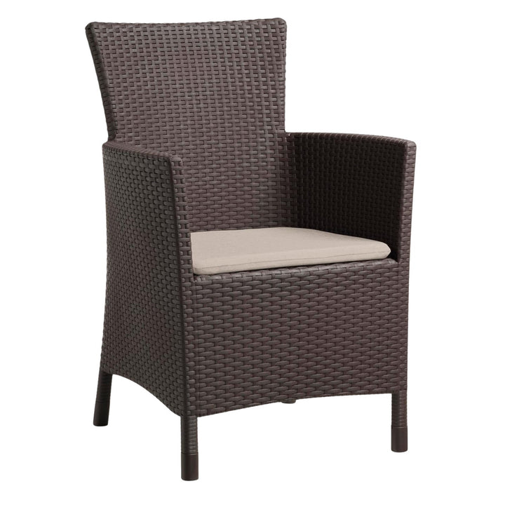 Keter havestol med pude, UV-bestandig, brun-beige, Iowa
