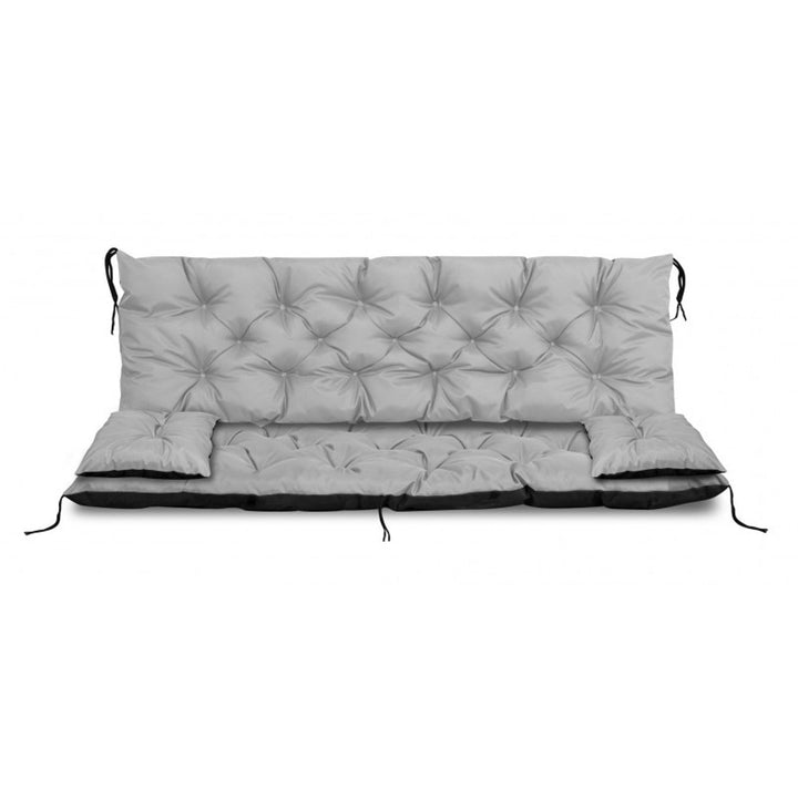Havesæt lysegrå 150x60x50cm + 2 puder 42 x 42 cm