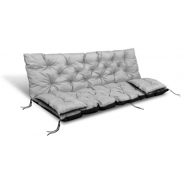 Havesæt lysegrå 180x60x50cm + 2 puder 42 x 42 cm