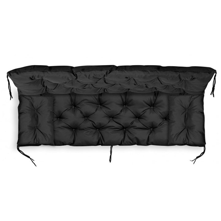Havesæt sort 100x60x50cm + 2 puder 42 x 42 cm