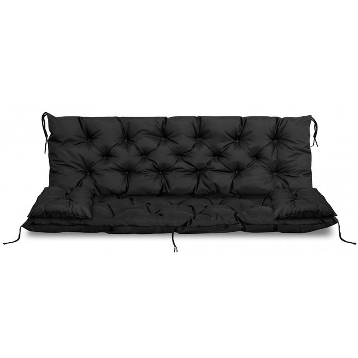 Havesæt sort 150x60x50cm + 2 puder 42 x 42 cm