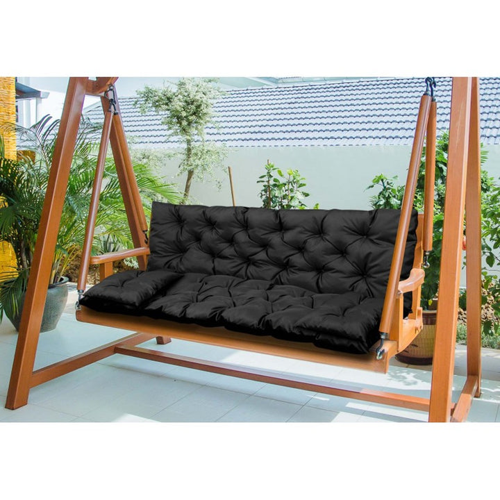 Havesæt sort 180x60x50cm + 2 puder 42 x 42 cm