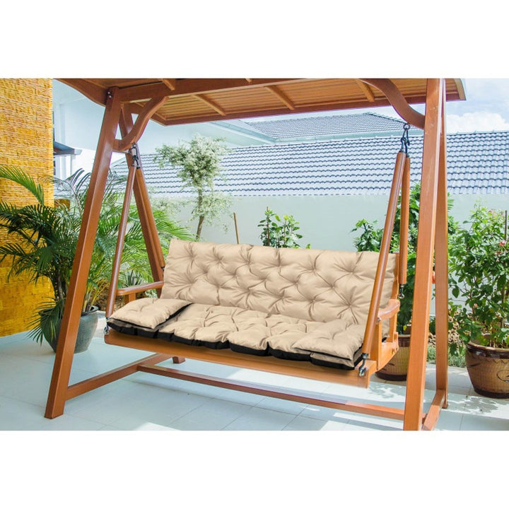 Havemøbelsæt beige 100x60x50cm + 2 puder 42 x 42 cm