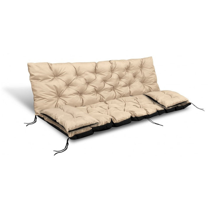 Havemøbelsæt beige 150x60x50cm + 2 puder 42 x 42 cm