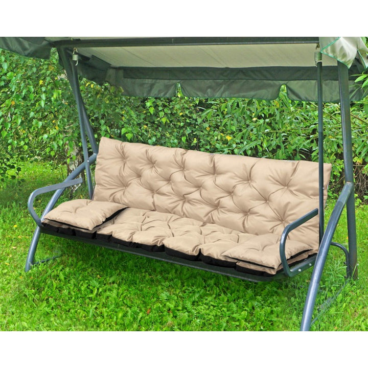 Beige havemøbelsæt 180 x 60 x 50 cm + 2 puder 42 x 42 cm