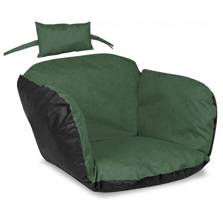 Havepude 112x113 cm til hængestol, fuglerede, vandtæt, grøn