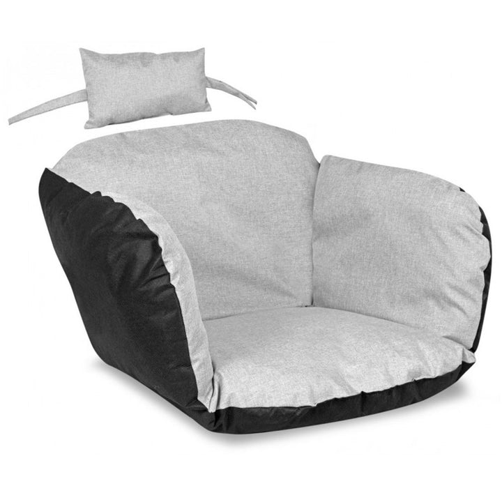 Havepude 112x113 cm til hængestol, fuglerede, vandtæt, lysegrå