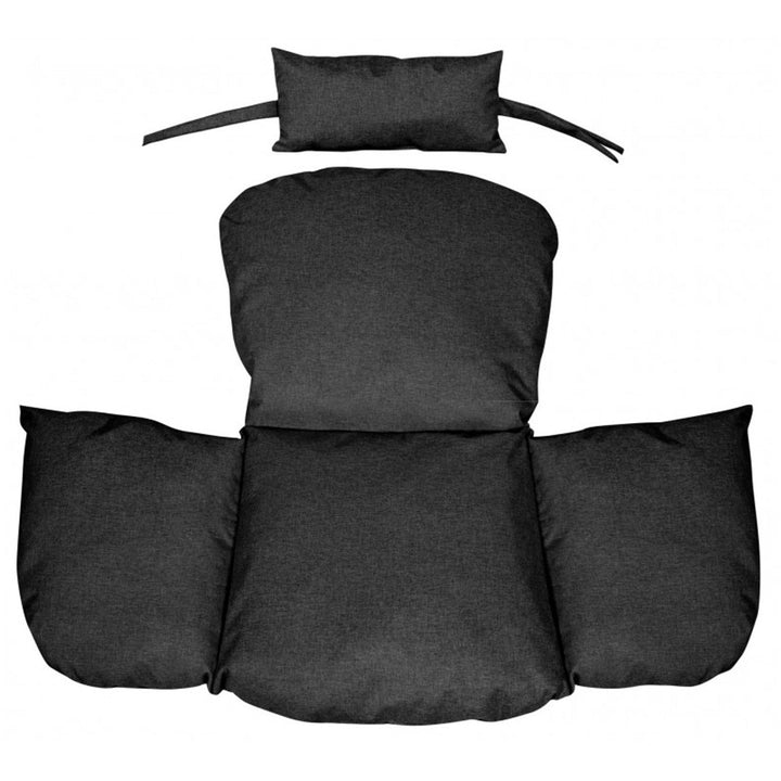 Havepude 112x113 cm til hængestol, fuglerede, vandtæt, sort