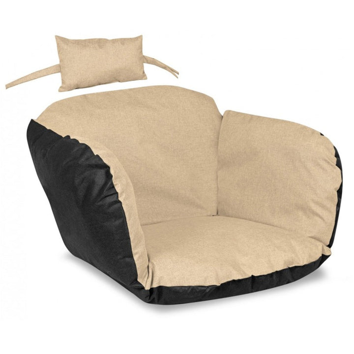 Havepude 112x113 cm til hængestol, fuglerede, vandtæt, beige