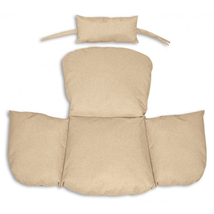 Havepude 112x113 cm til hængestol, fuglerede, vandtæt, beige