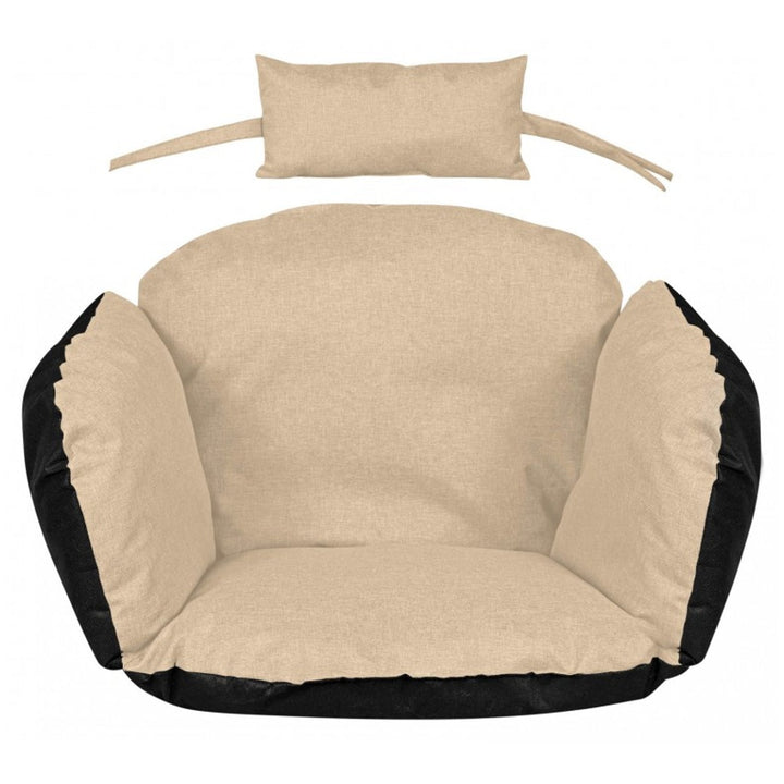 Havepude 112x113 cm til hængestol, fuglerede, vandtæt, beige