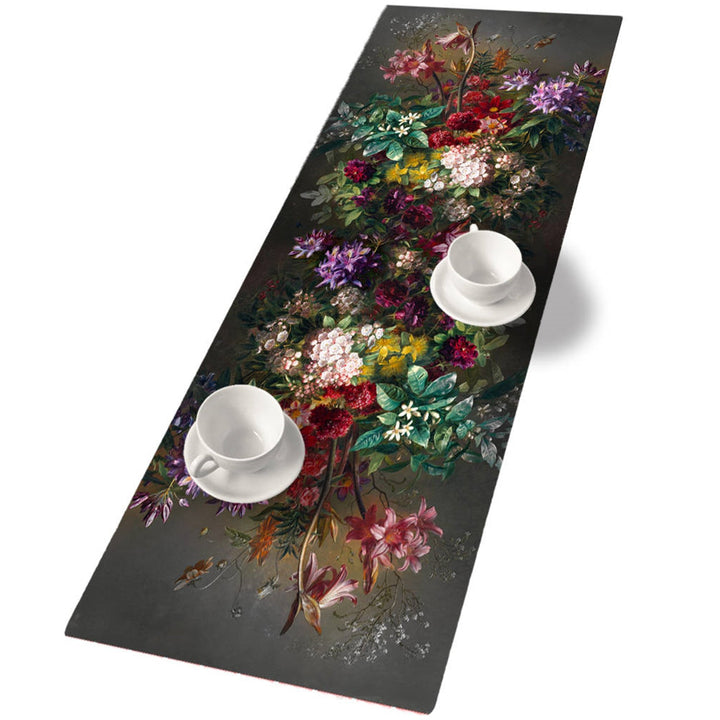 Bertoni bordløber, filt, 115x40 cm, mønster: Buket