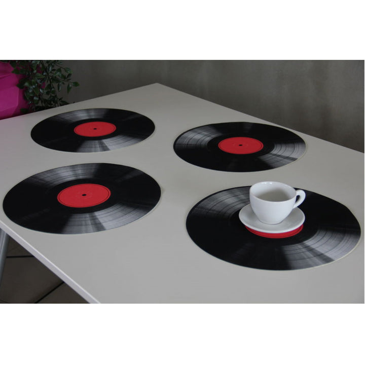 Sæt med bordskånere fra Bertoni, 4 stk., runde, 33 cm, vinyl