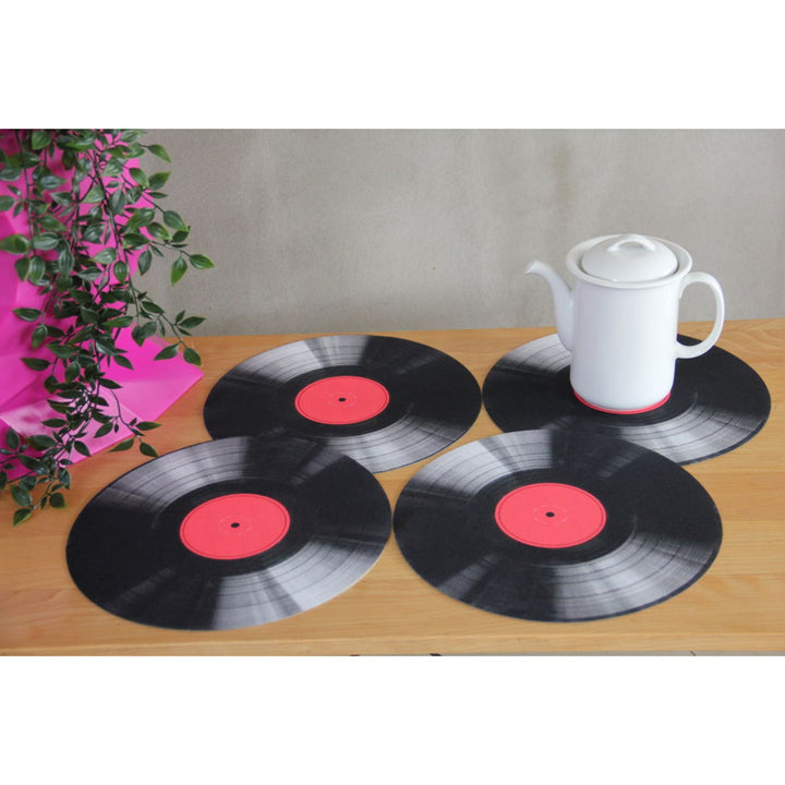 Sæt med bordskånere fra Bertoni, 4 stk., runde, 33 cm, vinyl