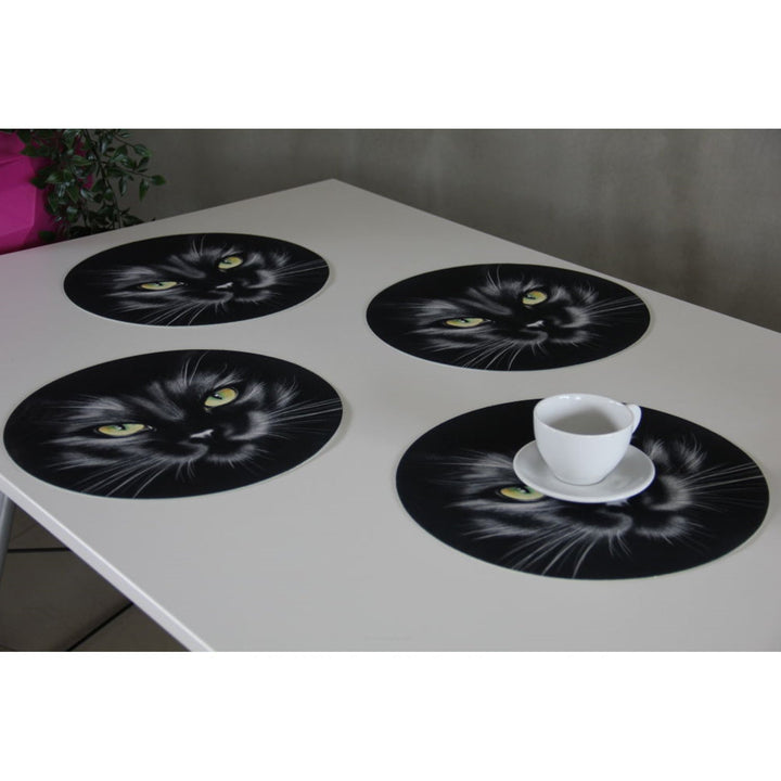 Bertoni bordskåner-sæt, 4 stk., runde, 33 cm, Nero