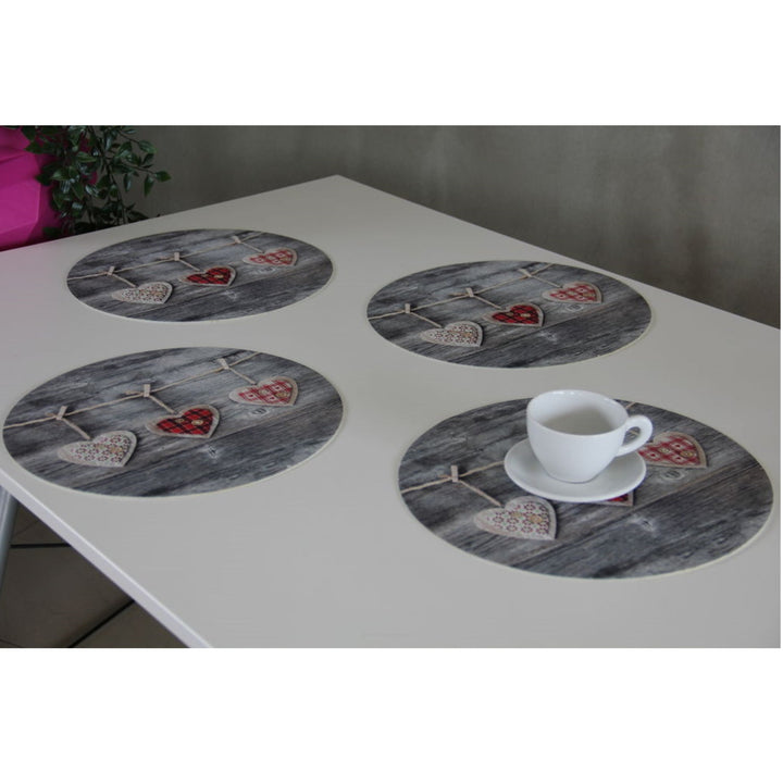 Bertoni bordskåner-sæt, 4 stk., runde, 33 cm, Hearts