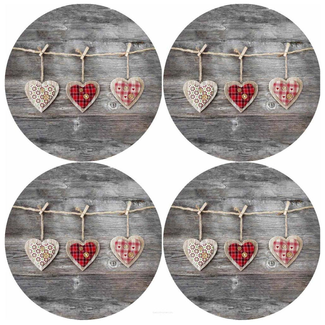 Bertoni bordskåner-sæt, 4 stk., runde, 33 cm, Hearts