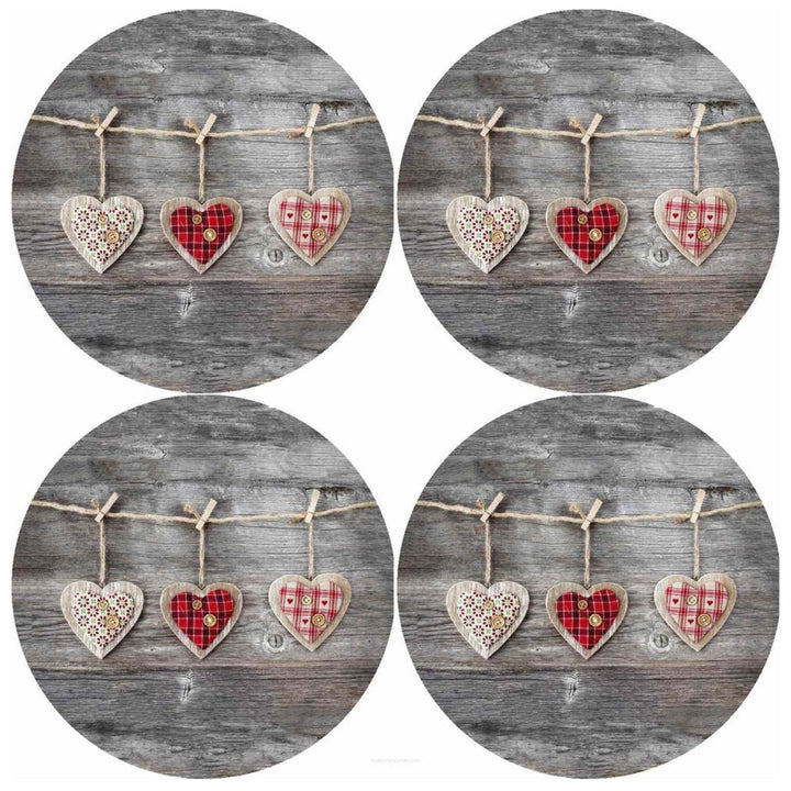 Bertoni bordskåner-sæt, 4 stk., runde, 33 cm, Hearts