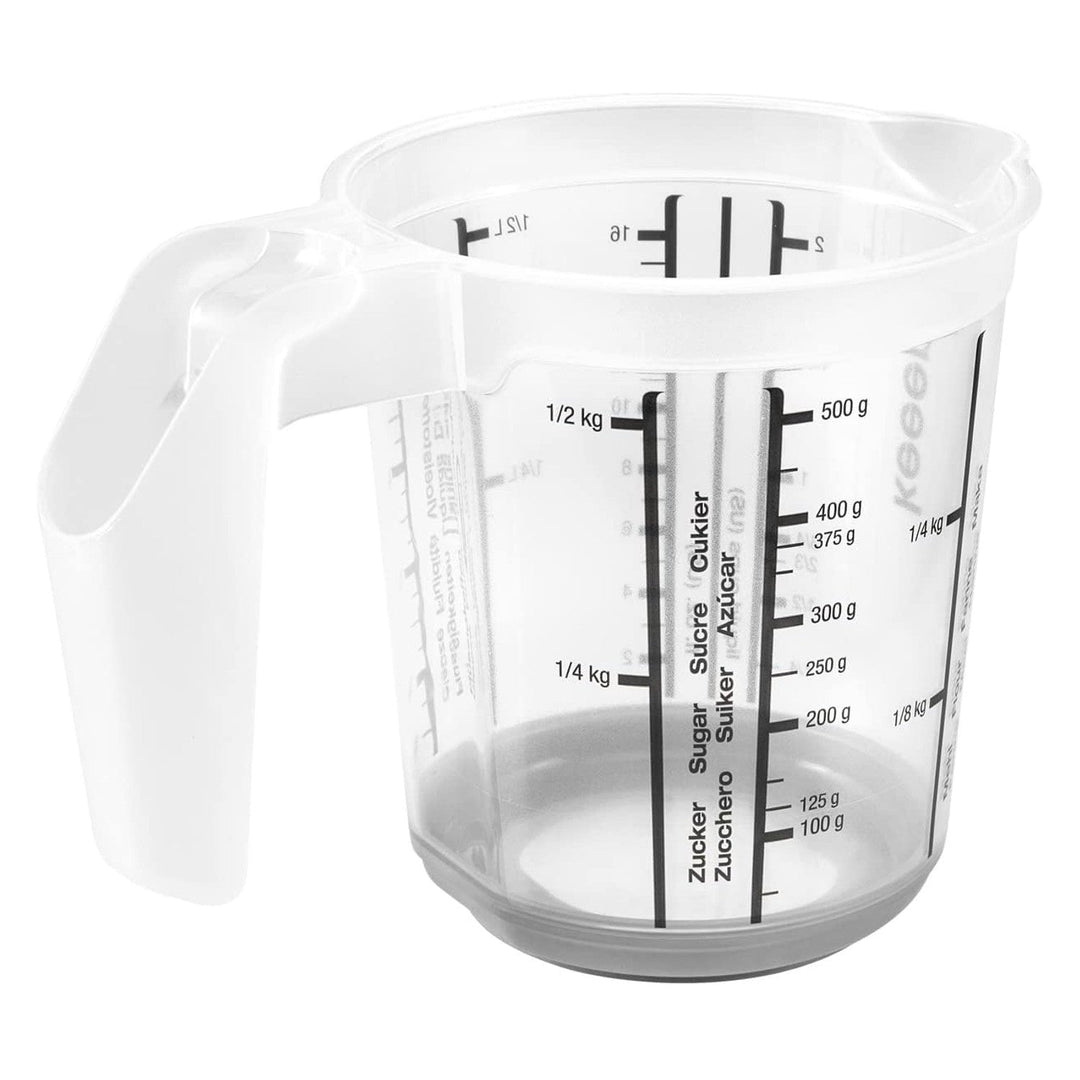 Keeeper kande med målebæger, skridsikker, med håndtag, 0,5 l, nordic grey, Masimmo