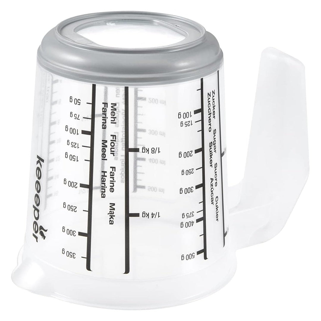 Keeeper kande med målebæger, skridsikker, med håndtag, 0,5 l, nordic grey, Masimmo