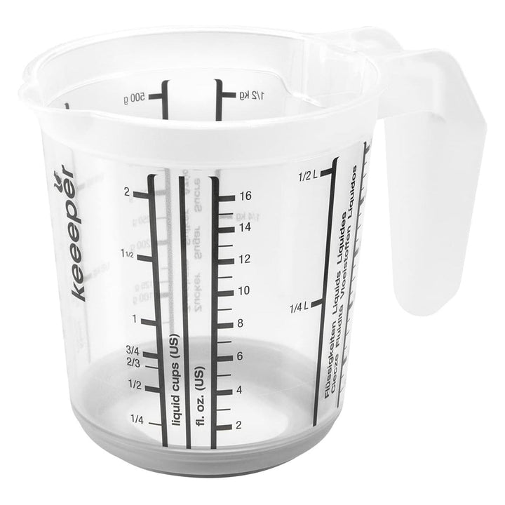 Keeeper kande med målebæger, skridsikker, med håndtag, 0,5 l, nordic grey, Masimmo