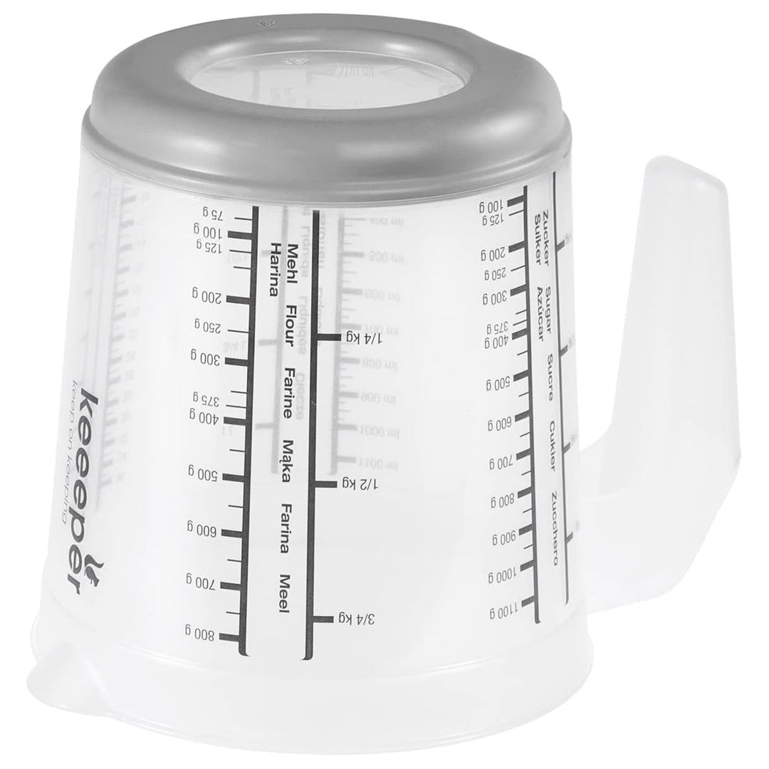 Keeeper målekande, skridsikker, med håndtag, 1 l, nordic grey, Masimmo