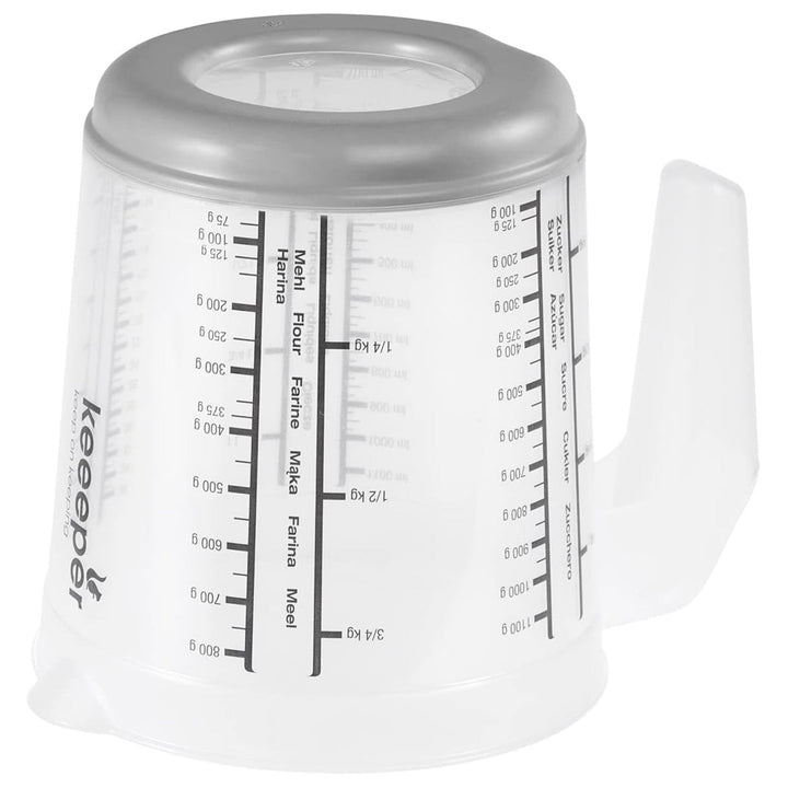 Keeeper målekande, skridsikker, med håndtag, 1 l, nordic grey, Masimmo